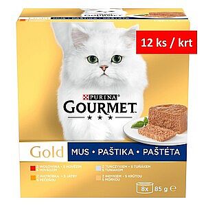 GOURMET GOLD Multipack 8x85g paštika tuňák/játra/krůta/hovězí