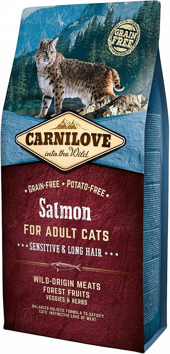 Carnilove Cat Salmon for Adult Sensitiv & Long Hair 6kg