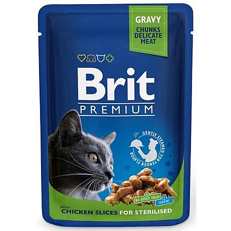 Brit Premium Cat kapsa Chicken Slices for Steril 100g