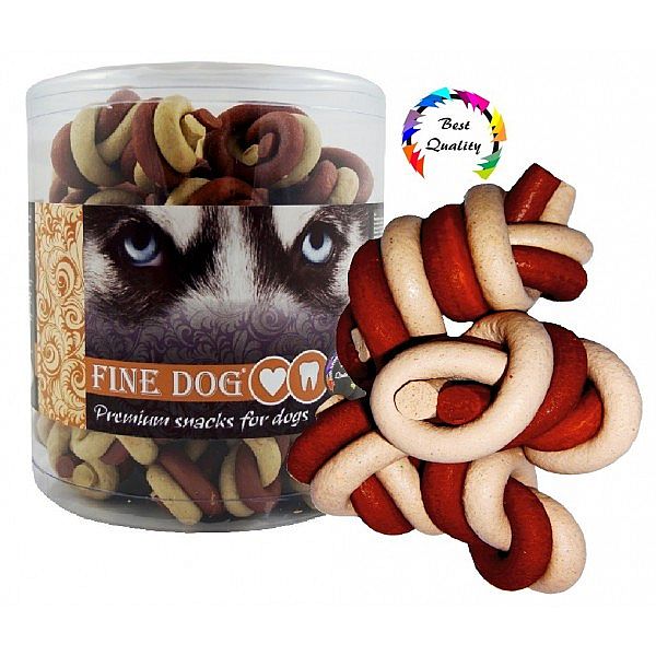 FINE DOG Jerky uzel vanilka+kuřecí 25ks