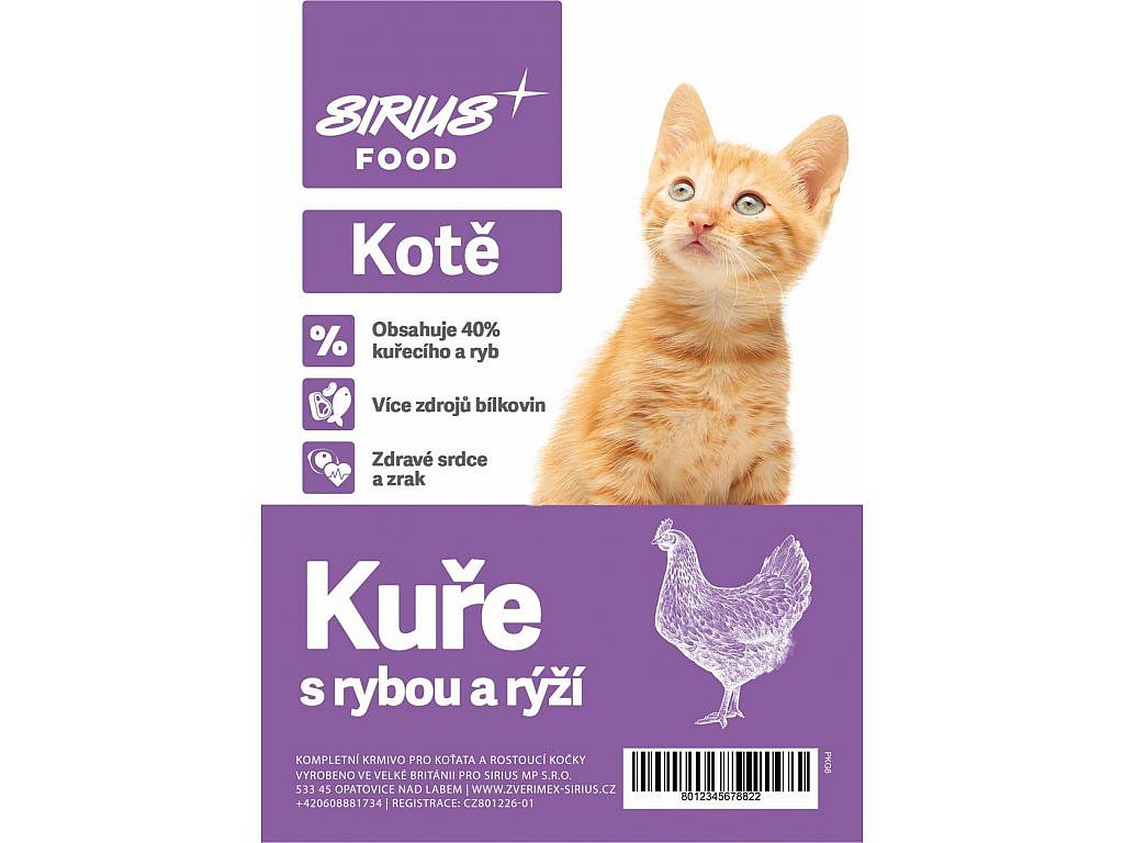 Sirius Food CAT Super Premium Kitten kuře s rybou a rýží 300g