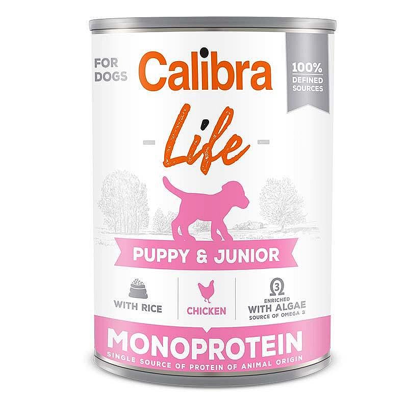 Calibra Dog Life konzerva Puppy&Junior Chicken&rice 400g