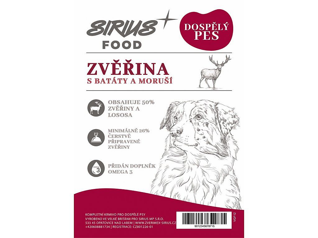 Sirius Food DOG Grain Free Adult zvěřina s batáty a morušemi 2kg