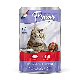 PLAISIR cat kapsička hovězí+krůta 100g