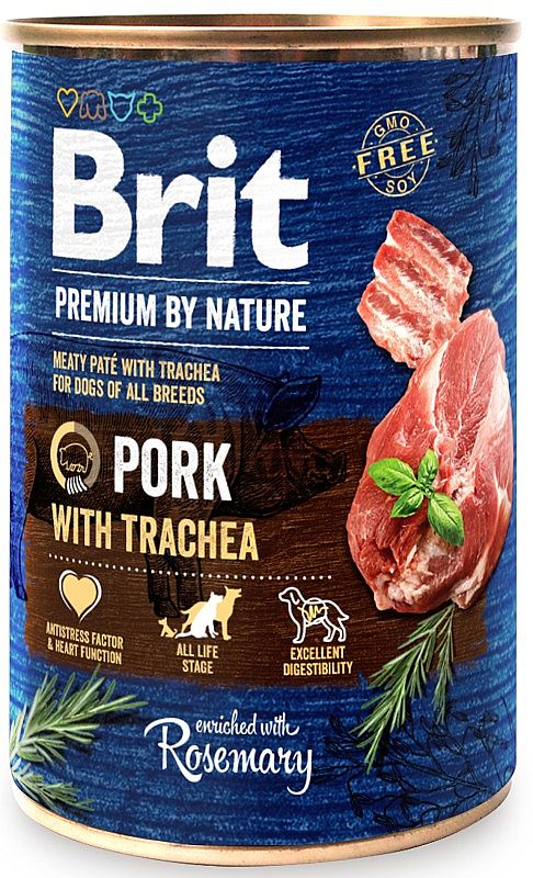 Brit Premium Dog by Nature konzerva Pork & Trachea 400g