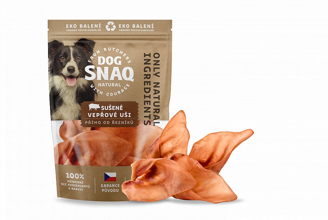 DOG SNAQ vepřové ucho sušené   4ks