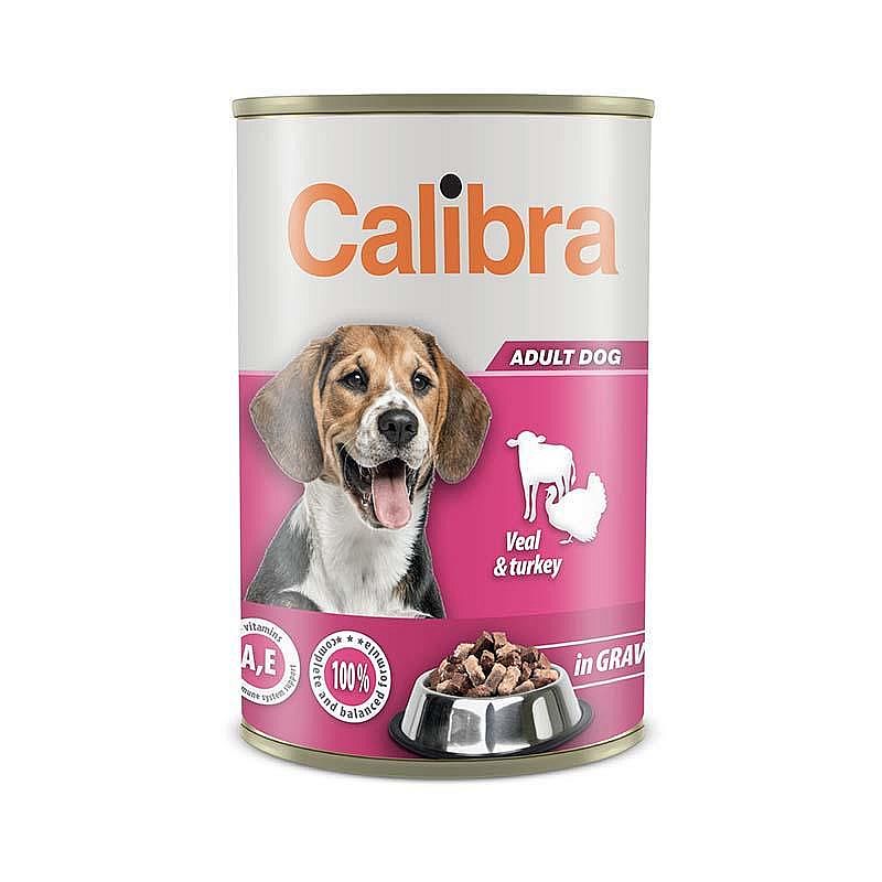 Calibra DOG konzerva Telecí a krůta ve šťávě 1240g