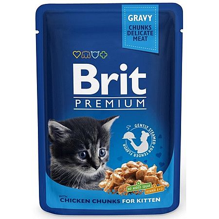 Brit Premium Cat kapsa Chicken Chunks for Kitten 100g