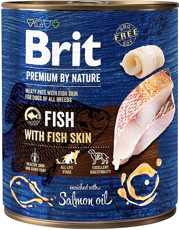 Brit Premium Dog by Nature konzerva Fish & Fish Skin 800g