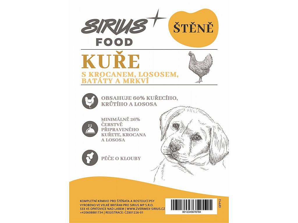 Sirius Food DOG Grain Free Puppy kuře s krocanem, lososem 6kg