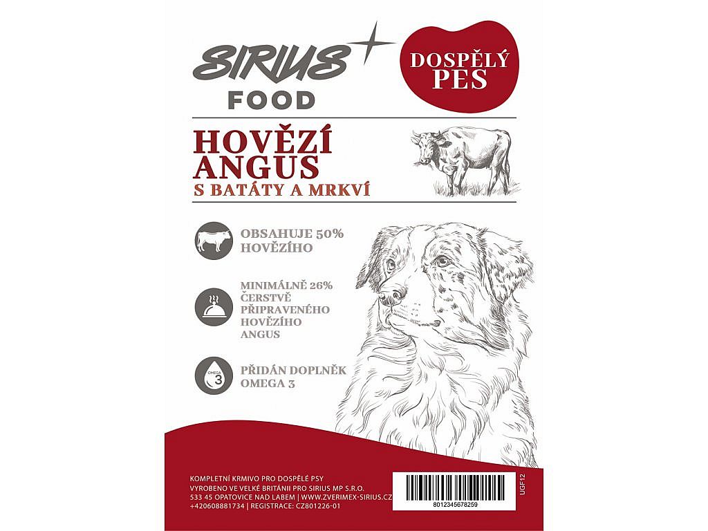 Sirius Food DOG Grain Free Adult hovězí angus s batáty,mrkví 2kg