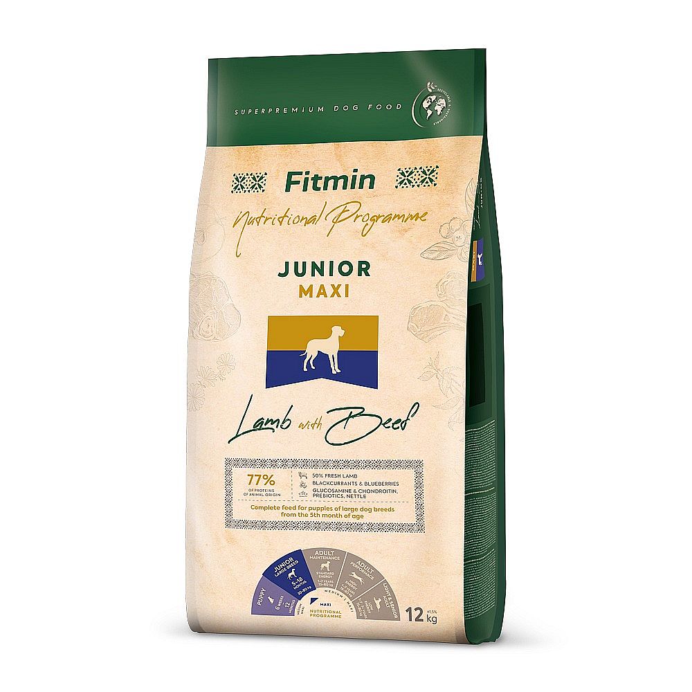 Fitmin MAXI junior Lamb With Beef 12kg