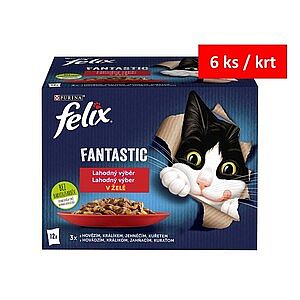 FELIX Fantastic kuře,hovězí,králík,jehně v želé  12x85g