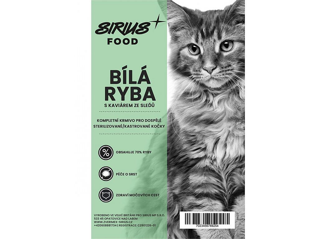 Sirius Food CAT Connoisseur Adult steril.,ryba s kaviárem 1,5kg