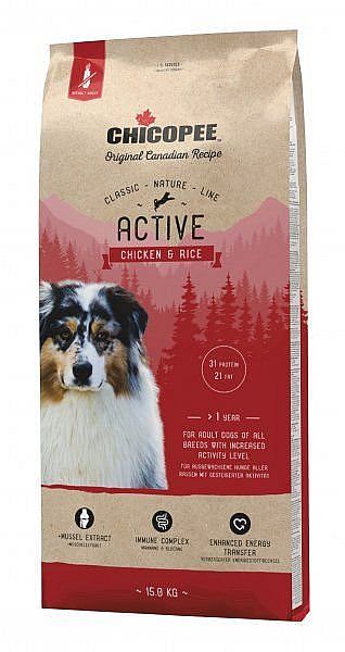 Chicopee Classic Nature Active Chicken-rice 15kg