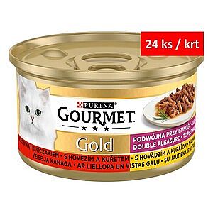 GOURMET GOLD s hovězím a kuřetem     85g