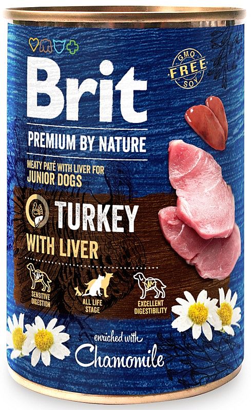 Brit Premium Dog by Nature konzerva Turkey & Liver 400g