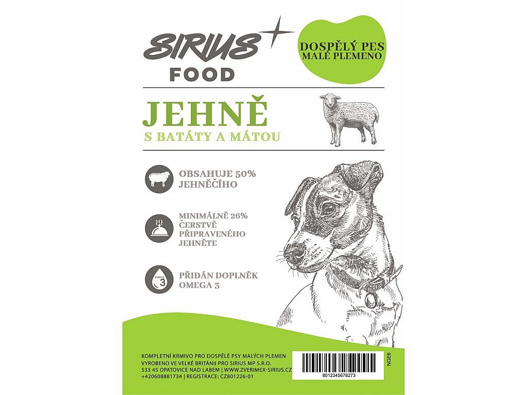 Sirius Food DOG Grain Free Adult Mini jehně s batáty a mátou 2kg