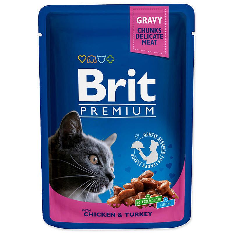 Brit Premium Cat kapsa with Chicken & Turkey 100g