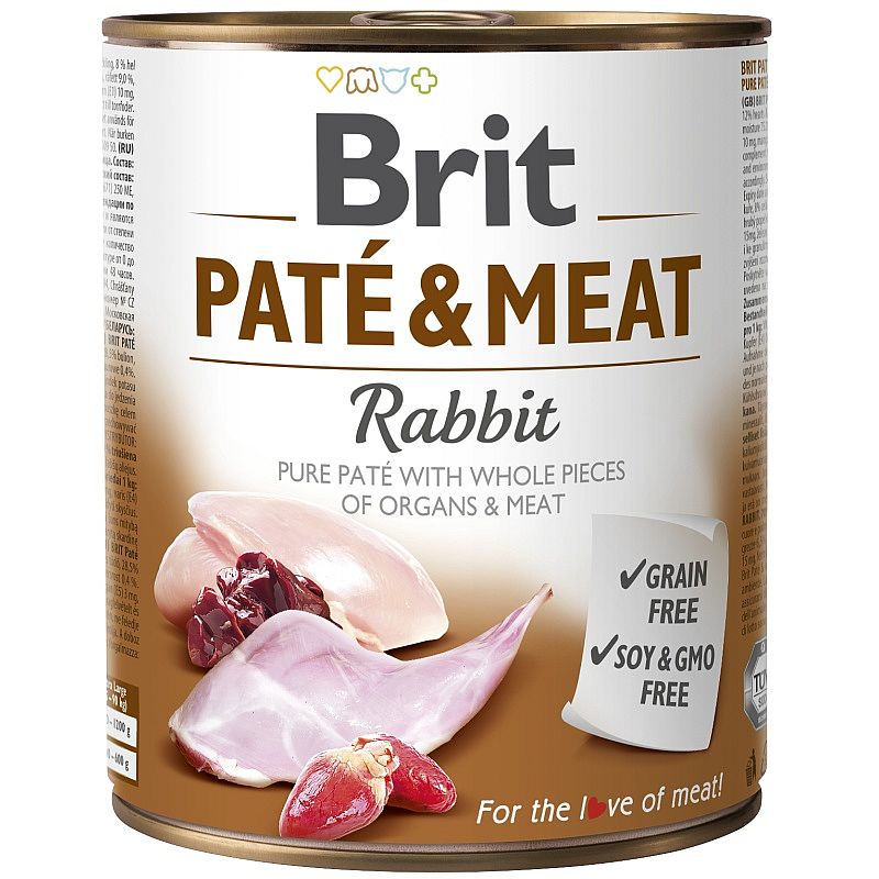 Brit Dog konzerva Paté & Meat Rabbit 800g