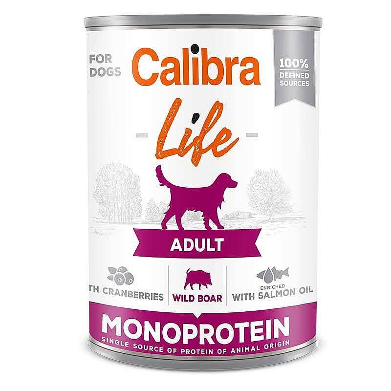 Calibra Dog Life konzerva Adult Wild boar with cranberries 400g