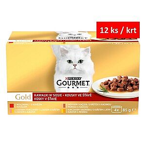 GOURMET GOLD Multipack 4x85g hov/krů+kach/los+kuř/kuř+játra šťáva