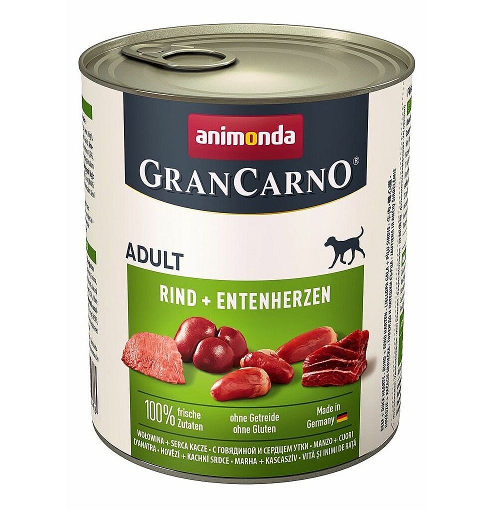 GRANCARNO Adult - hovězí+kachní srdce  800g