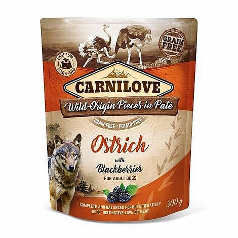 Carnilove Dog Pouch Paté Ostrich & Blackberries 300g