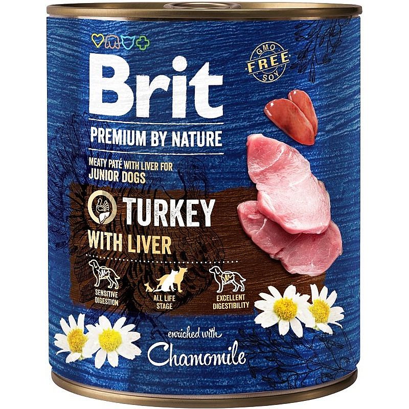 Brit Premium Dog by Nature konzerva Turkey & Liver 800g