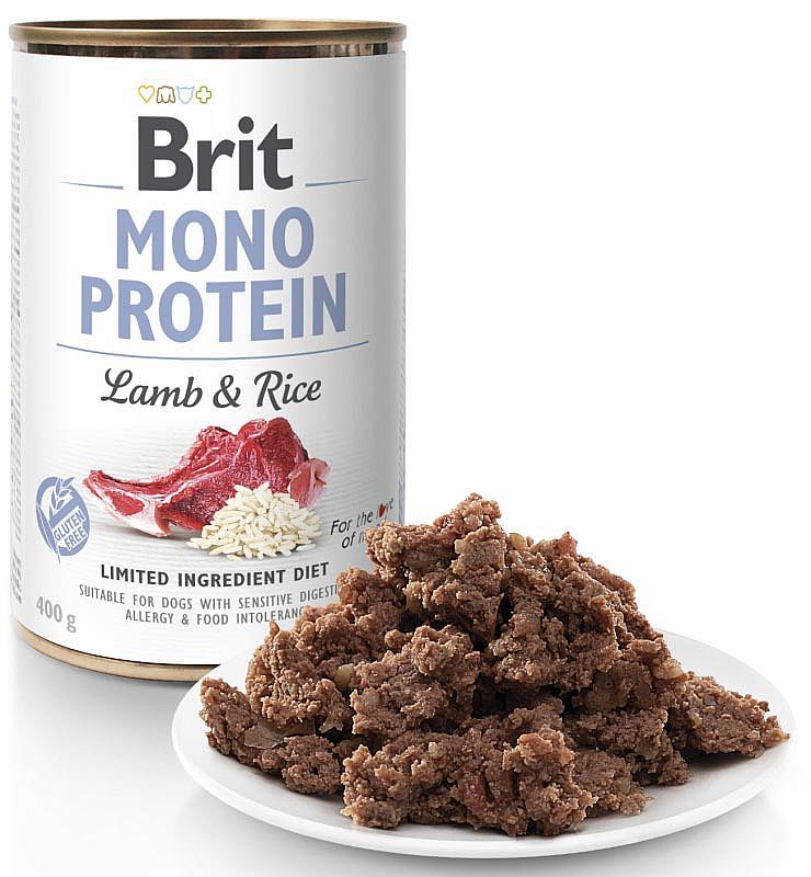 Brit Dog konzerva Mono Protein Lamb & Brown Rice 400g