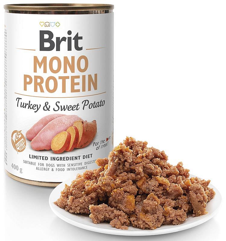 Brit Dog konzerva Mono Protein Turkey & Sweet Potato 400g