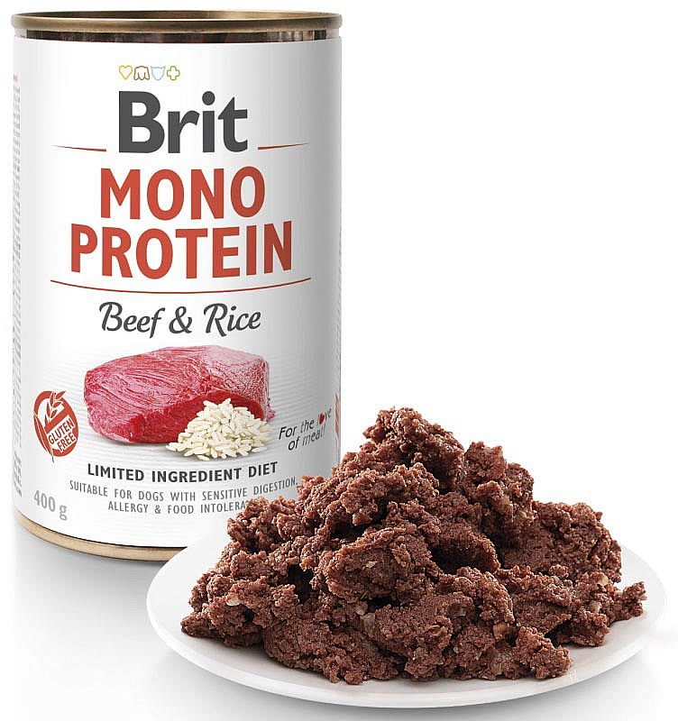 Brit Dog konzerva Mono Protein Beef & Brown Rice 400g