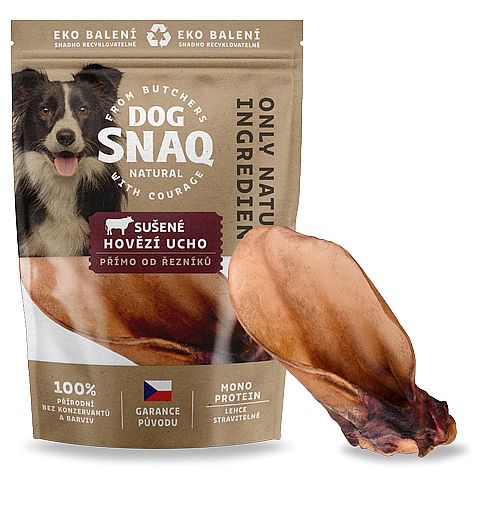 DOG SNAQ hovězí ucho sušené   1ks