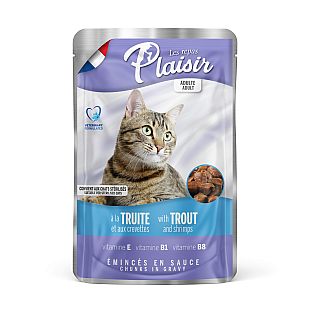 PLAISIR cat kapsička pstruh+krevety 100g