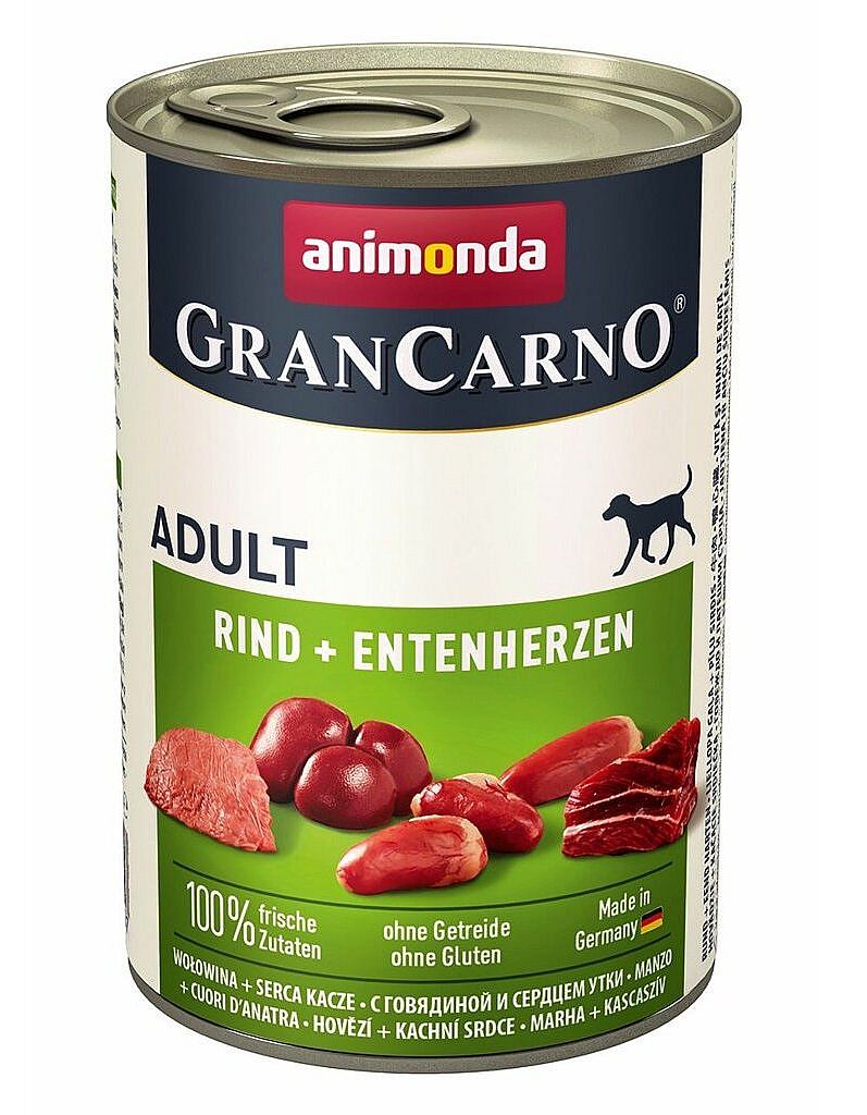 GRANCARNO Adult - hovězí+kachní srdce  400g