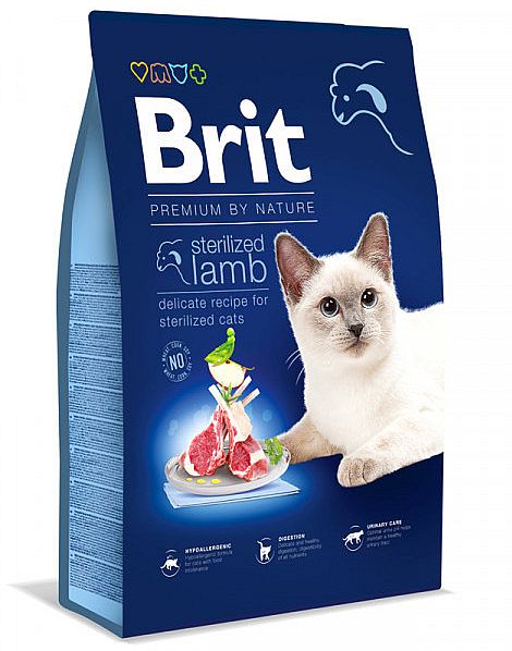 Brit Premium Cat by Nature Sterilized Lamb 8kg