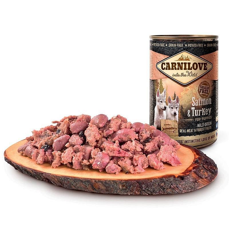 Carnilove Wild konzerva Meat Salmon & Turkey Puppies 400g