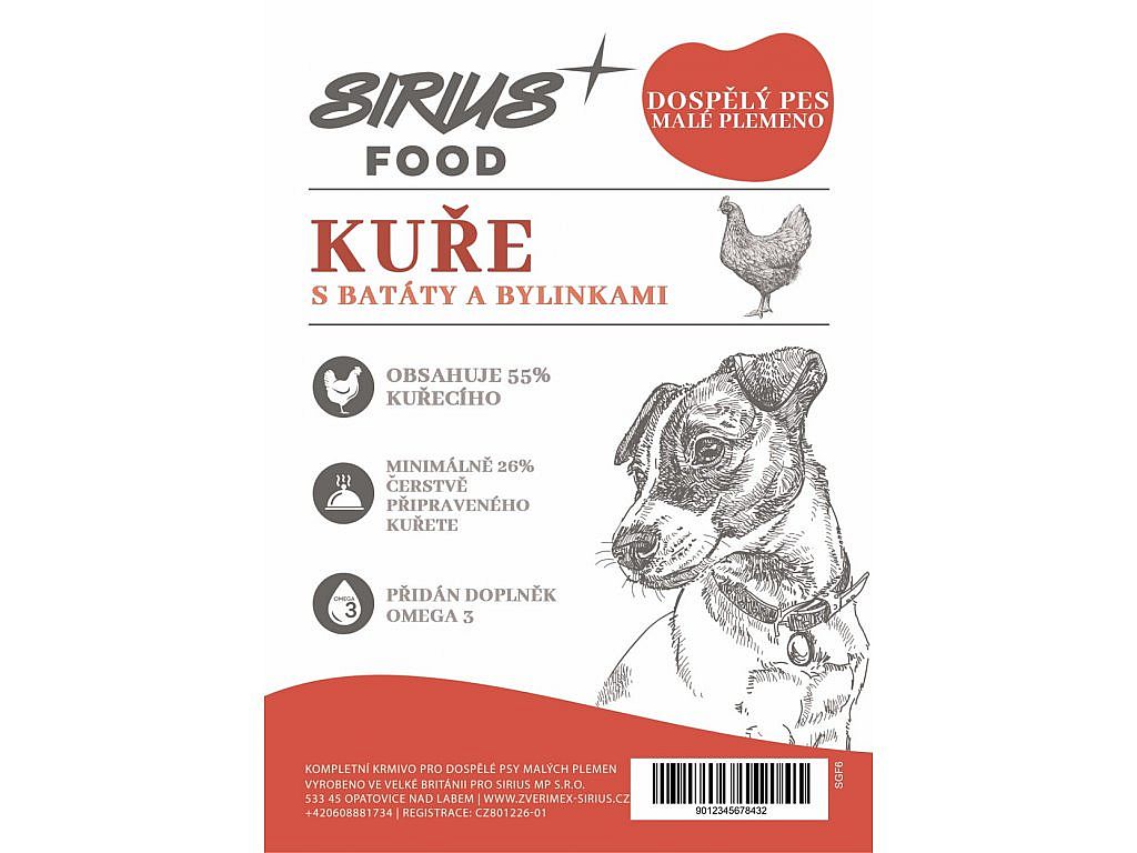 Sirius Food DOG Grain Free Adult Mini kuře s batáty,bylinkami 2kg