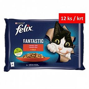 FELIX Fantastic s kuřetem a hovězím v želé  4x85g