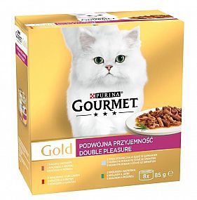 GOURMET GOLD Multipack 8x85g kach+oliv/pstr+zel/krá+mrk/tel+zel š