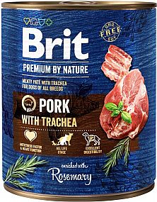 Brit Premium Dog by Nature konzerva Pork & Trachea 800g