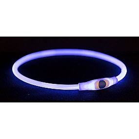 Flash light ring USB, blikací obojek, S-M: 40 cm/ ø 8 mm, modrá