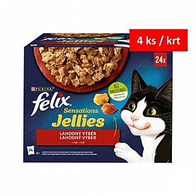 FELIX Sensations Jelies hovězí+rajčata,kuře+mrkev,kachna   24x85g