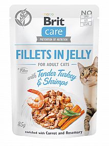 Brit Care Cat Fillets in Jelly with Turkey&Shrimps 85g