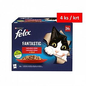 FELIX Fantastic kuře,hovězí,králík,jehně v želé  24x85g