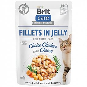 Brit Care Cat Fillets in Jelly Chicken&Cheese 85g