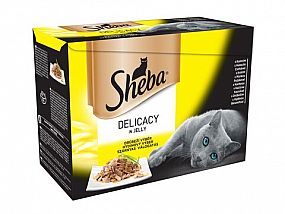 SHEBA kapsička - kuře + drůbež v želé 12x85g