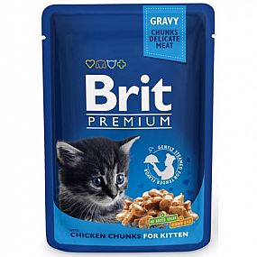 Brit Premium Cat kapsa Chicken Chunks for Kitten 100g