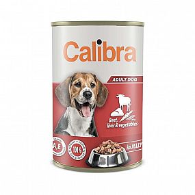 Calibra DOG konzerva Hovězí, játra a zelenina v želé 1240g