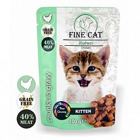 FINE CAT kapsička GRAIN-FREE KITTEN KUŘECÍ v omáčce 100g